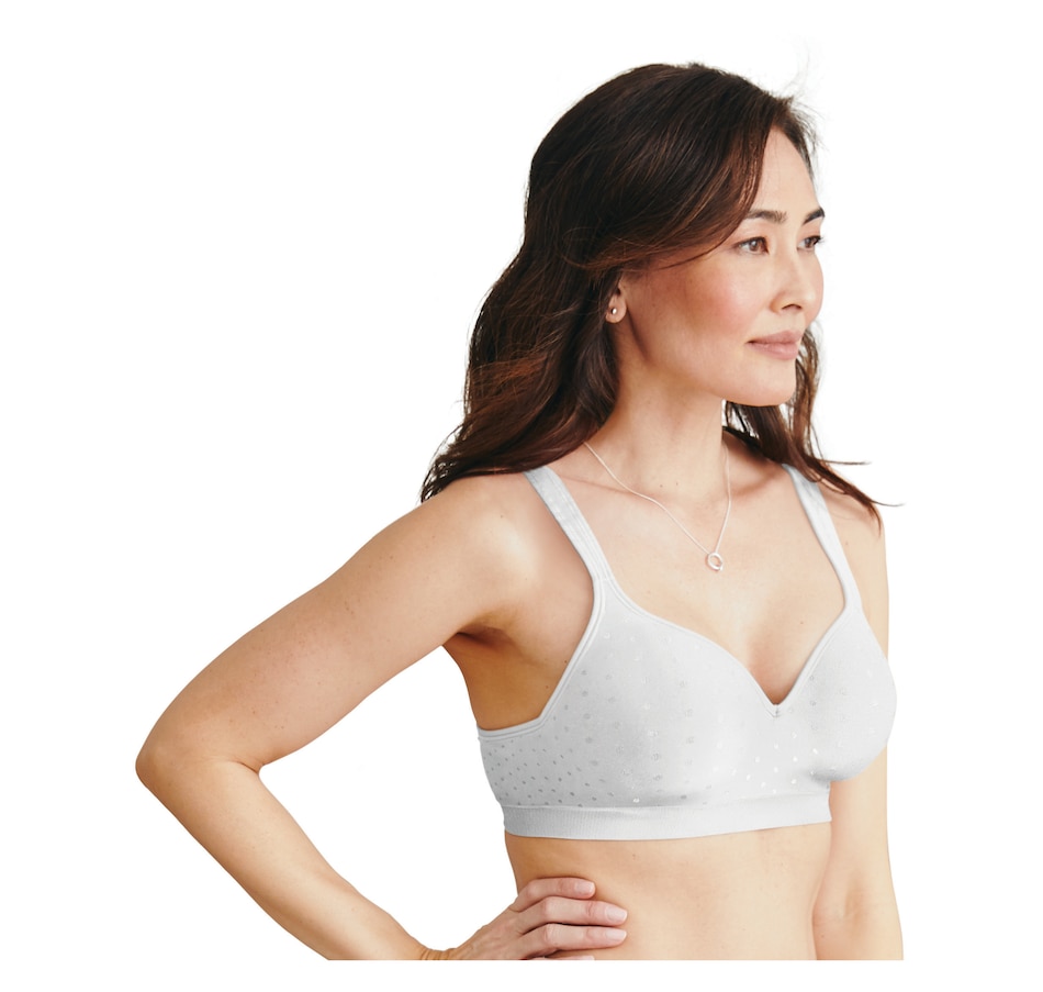 Clothing & Shoes - Socks & Underwear - Bras - Bali Comfort Resolution Wire-Free  Dot Pattern with Wicking Fabric Bra - Online Shopping for Canadians