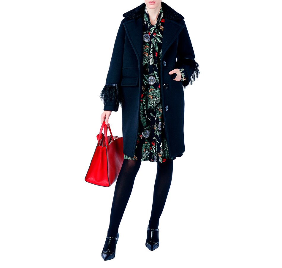 Image 401702_BLK.jpg , Product 401-702 / Price $499.33 , PINK TARTAN Luxury Trimmed Car Coat from Pink Tartan on TSC.ca's Fashion department