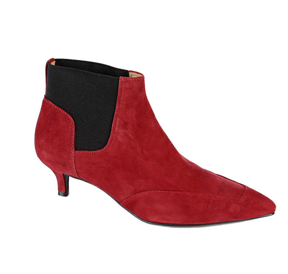 red kitten heel ankle boots uk