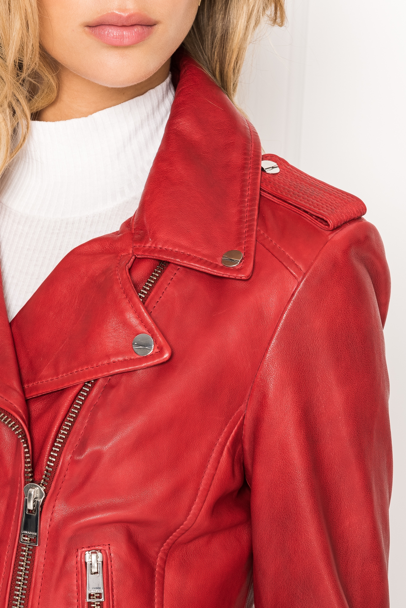 lamarque classic leather biker jacket