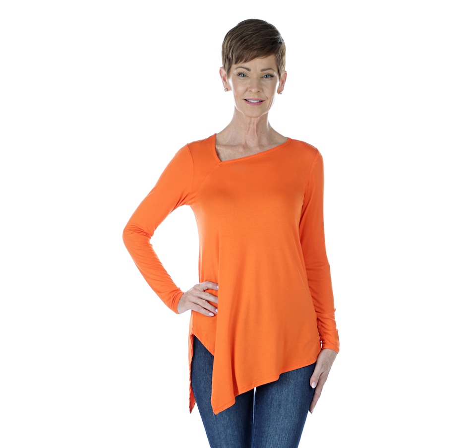 Image 403042_TNG.jpg , Product 403-042 / Price $44.50 , DG2 by Diane Gilman Rayon Spandex Asymmetrical Tee from DG2 by Diane Gilman on TSC.ca's Fashion department