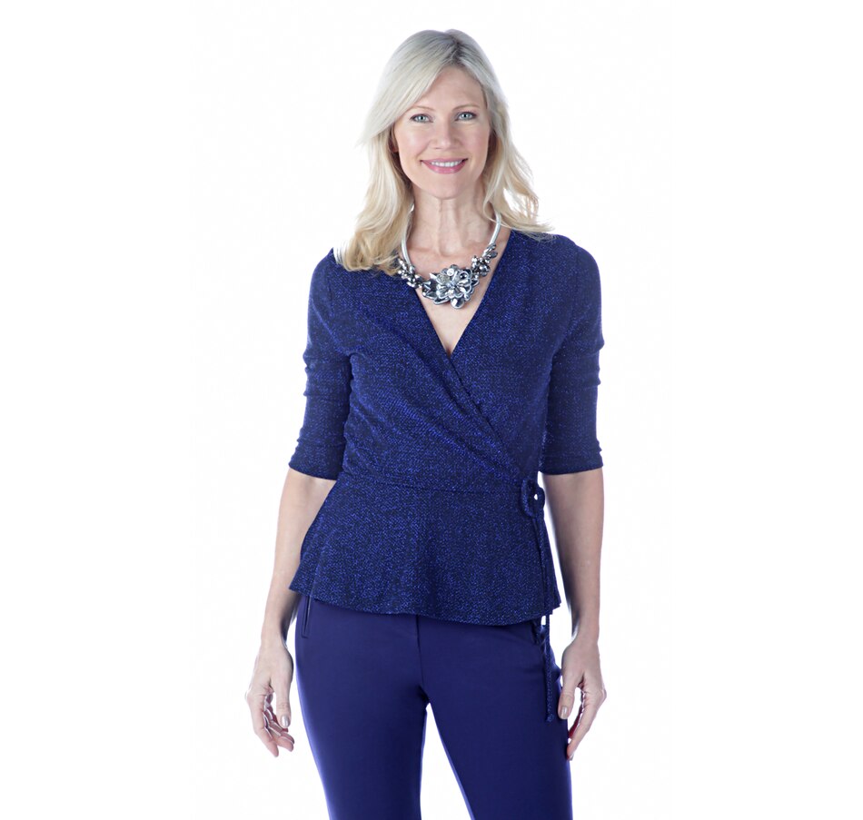 Image 403270_BLU.jpg , Product 403-270 / Price $22.33 , Artizan By Robin Barre Metallic Cache Coeur Top from ARTIZAN by Robin Barré on TSC.ca's Fashion department