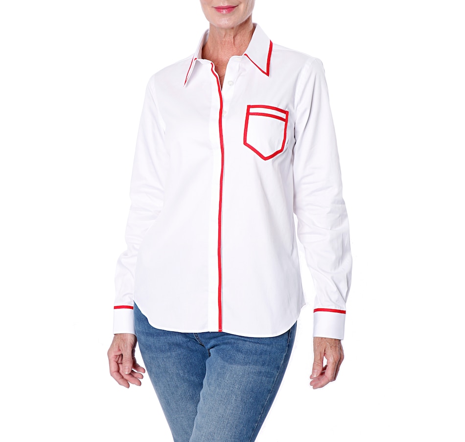 Image 404067_RED.jpg, Product 404-067 / Price $129.33, PINK TARTAN Trompe L'Oeil Shirt from PINK TARTAN on TSC.ca's Fashion department