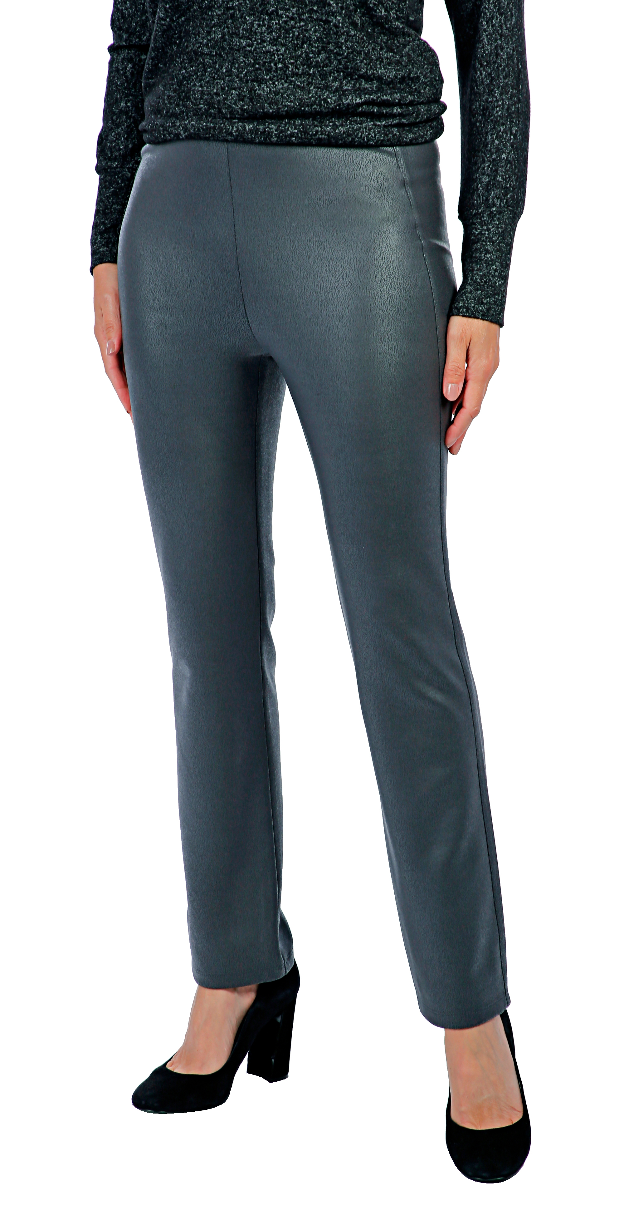 Co. Croco Faux Leather Knit Slim Leg Pant
