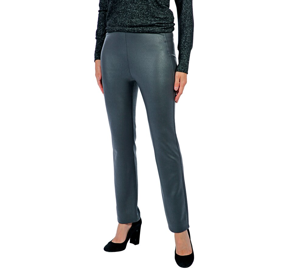 Image 404455_PEW.jpg, Product 404-455 / Price $19.33, Kim & Co. Croco Faux Leather Knit Slim Leg Pant from Kim & Co. on TSC.ca's Fashion department