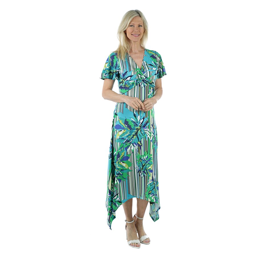 Image 405628_MUST.jpg , Product 405-628 / Price $39.33 , Artizan by Robin Barre Twist Front Maxi with Ruffle Sleeve from ARTIZAN by Robin Barré Fashion on TSC.ca's Fashion department