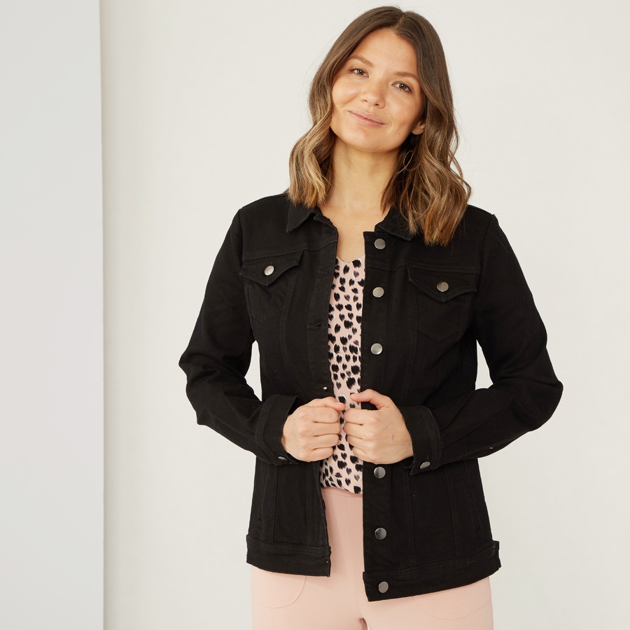 Image 406225_BLK.jpg, Product 406-225 / Price $44.33, Nina Leonard Stretch Denim Jacket from Nina Leonard on TSC.ca's Fashion department