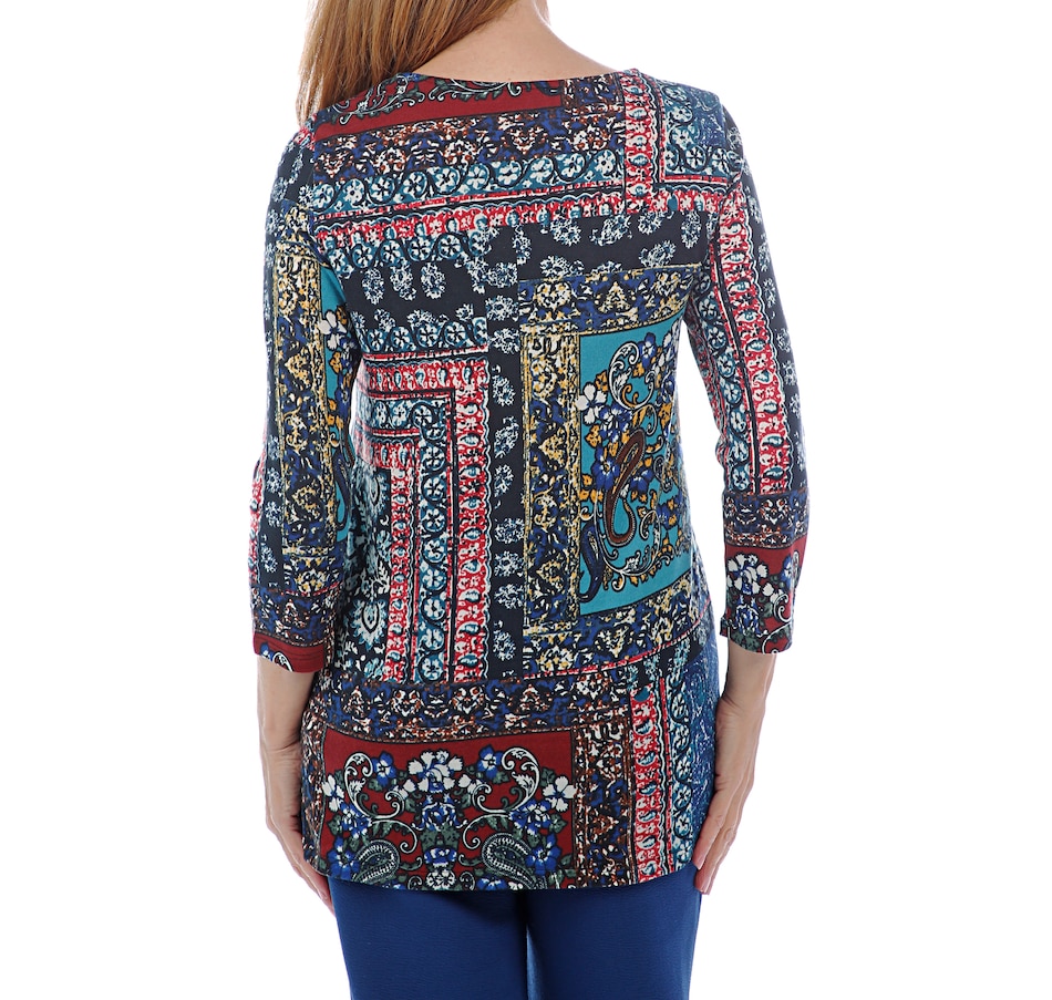 tsc.ca - Joan Rivers Classics Collection Patchwork Print Knit Swing Top ...