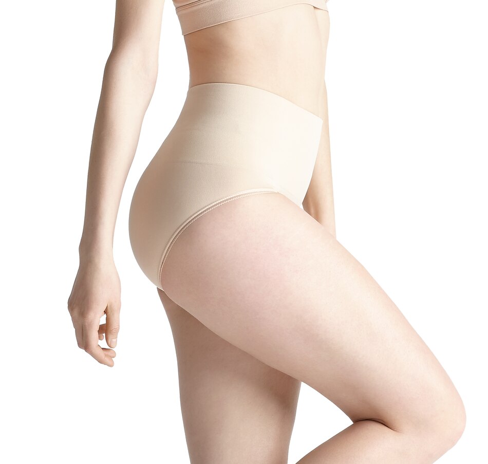 Yummie womens Ultralight Seamless Thong Panties, Almond, Small