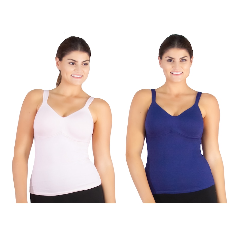 Clothing & Shoes - Tops - Shirts & Blouses - Rhonda Shear 2-Pack Cotton  Blend Molded Cup Camisole - Online Shopping for Canadians