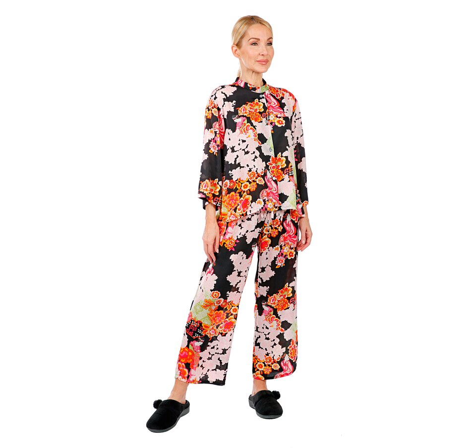 Image 407036_BKMU.jpg , Product 407-036 / Price $74.88 , N Natori Mandarin Collar Silky PJ Set from N Natori Fashion on TSC.ca's Fashion department