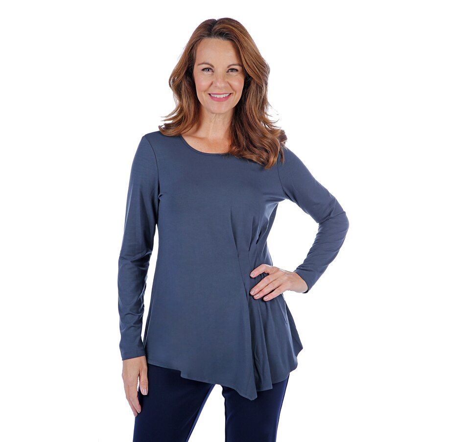 Image 407195_BLU.jpg , Product 407-195 / Price $49.99 , Mr. Max Brazil Knit Tunic with Pleat Detail from Mr. Max on TSC.ca's Fashion department