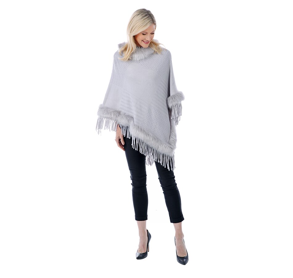 tsc.ca - Artizan by Robin Barre Faux Fur Poncho with Fringe