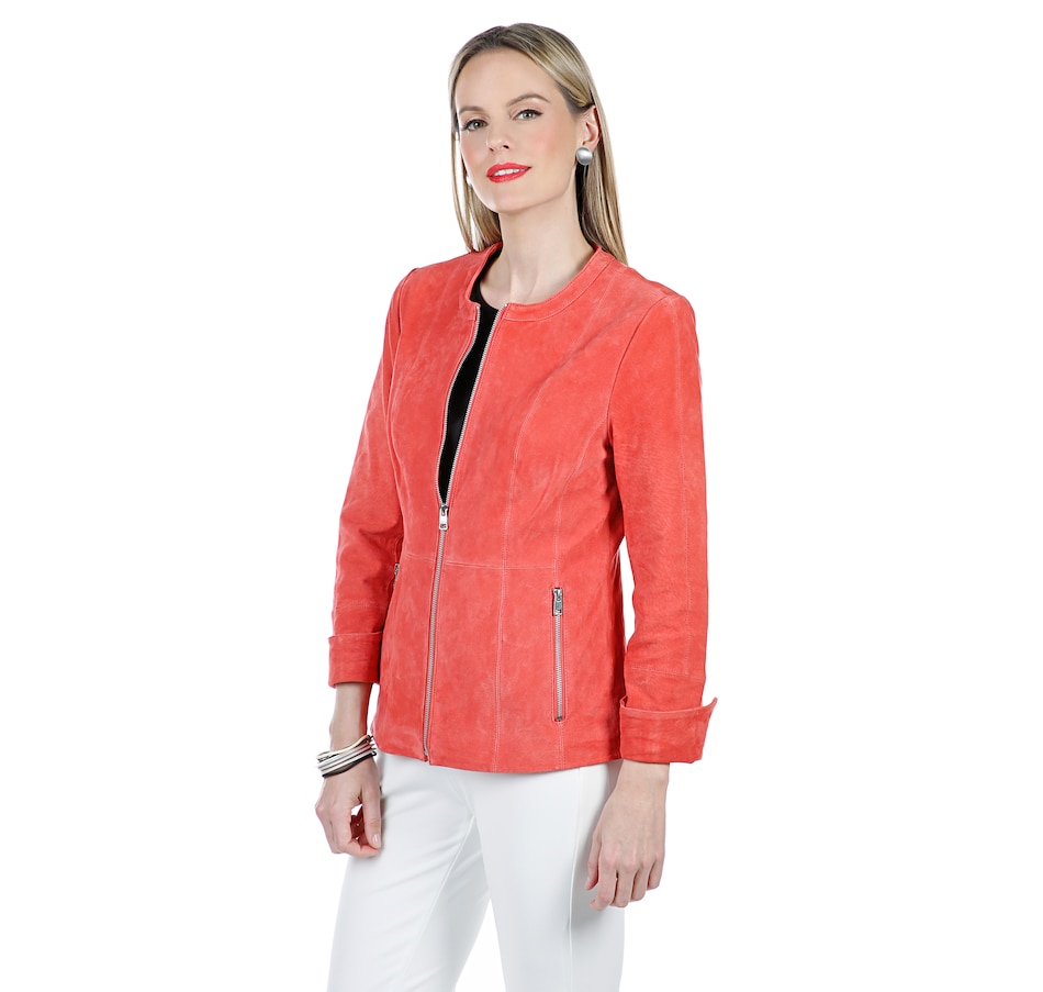 Image 408062_ALTMORE1.jpg, Product 408-062 / Price $99.33, Guillaume Suede Collarless Zip Front Jacket from Guillaume on TSC.ca's Fashion department