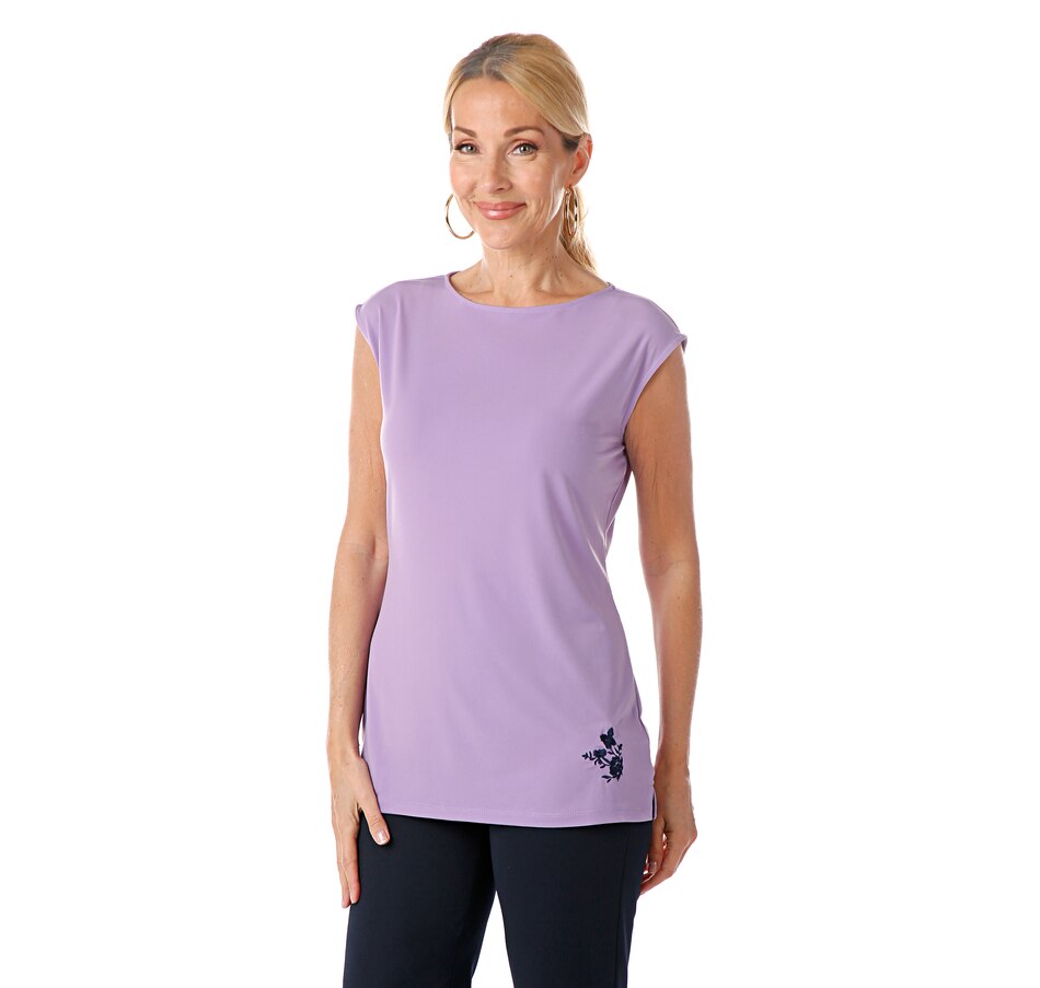 Image 408399_LLC.jpg, Product 408-399 / Price $19.33, Guillaume Cap Sleeve Shell with Embroidery from Guillaume on TSC.ca's Fashion department