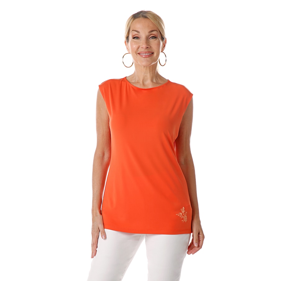 Image 408399_TNG.jpg, Product 408-399 / Price $19.33, Guillaume Cap Sleeve Shell with Embroidery from Guillaume on TSC.ca's Fashion department