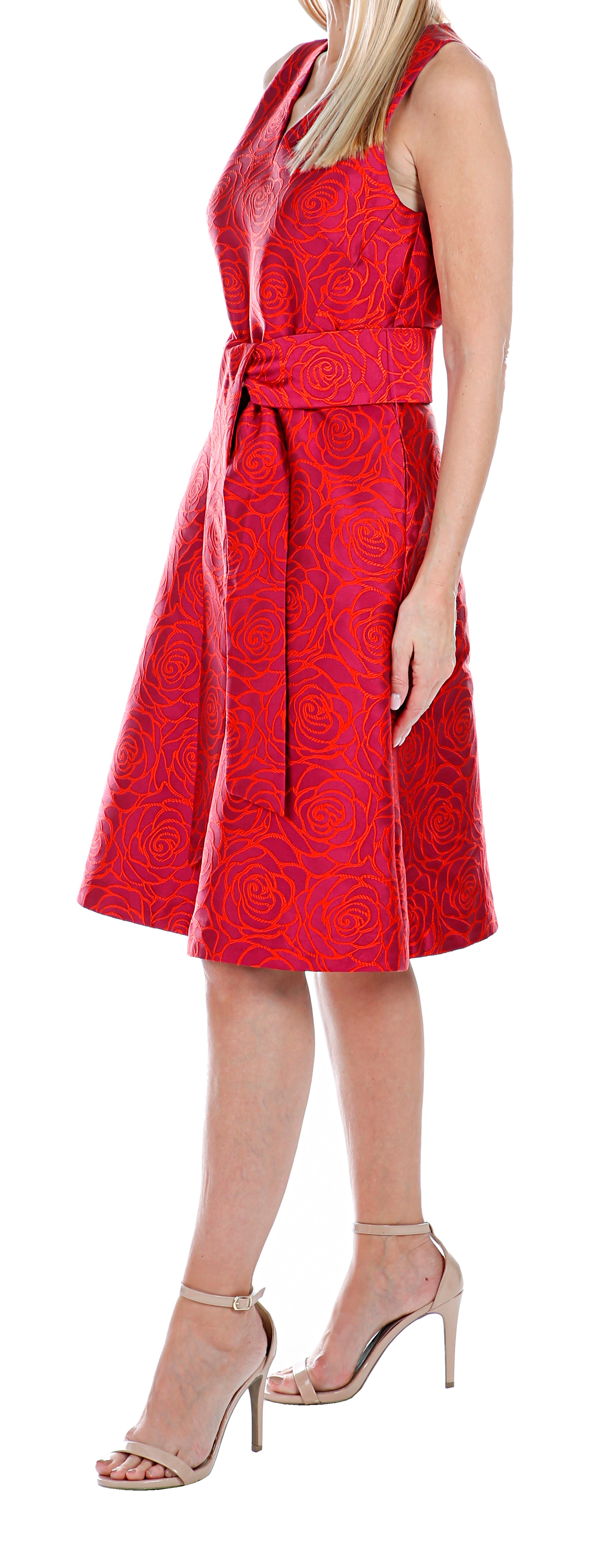 rose jacquard dress