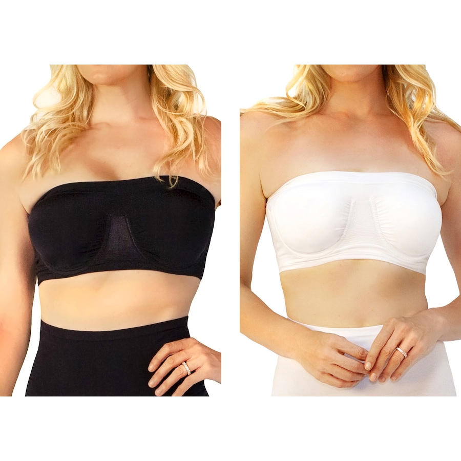 Image 408712_BKW.jpg, Product 408-712 / Price $64.99, Rhonda Shear 2-Pack Seamless Underwire Bandeau with Removable Pads from Rhonda Shear Shapewear on TSC.ca's Fashion department
