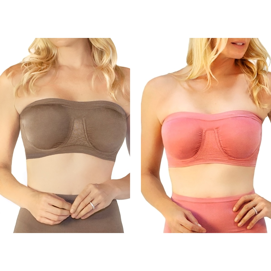 Image 408712_MOCRO.jpg, Product 408-712 / Price $64.99, Rhonda Shear 2-Pack Seamless Underwire Bandeau with Removable Pads from Rhonda Shear Shapewear on TSC.ca's Fashion department