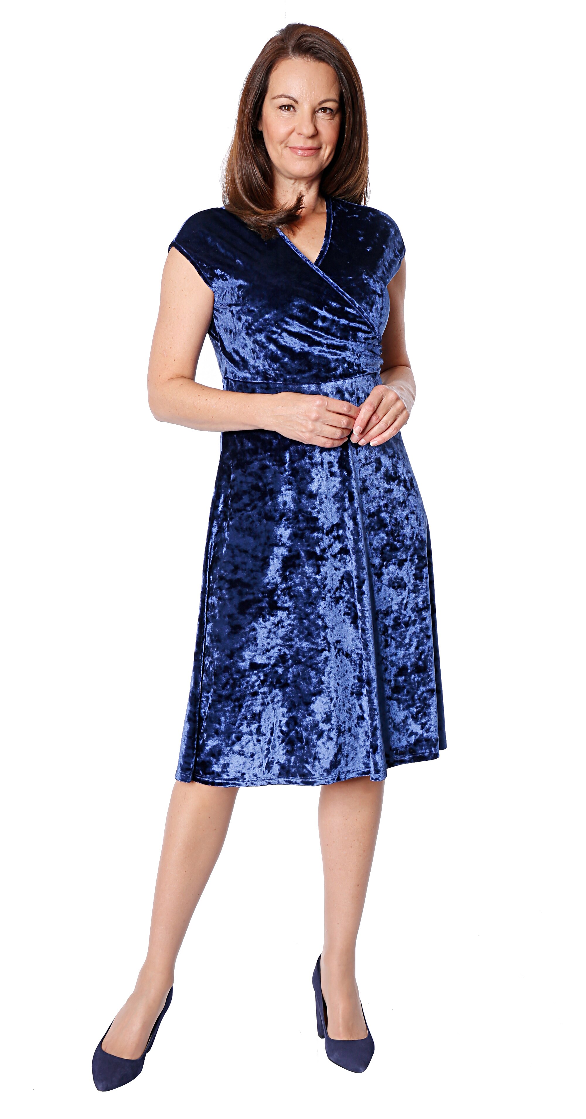 crushed velvet wrap dress