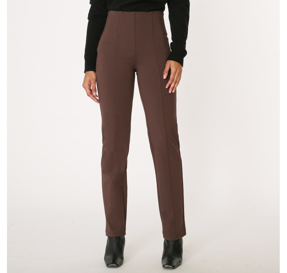 Bellina, Pants & Jumpsuits, New Bellina Brown Straight Leg Ponte Pants  Size Medium Petite Bin U