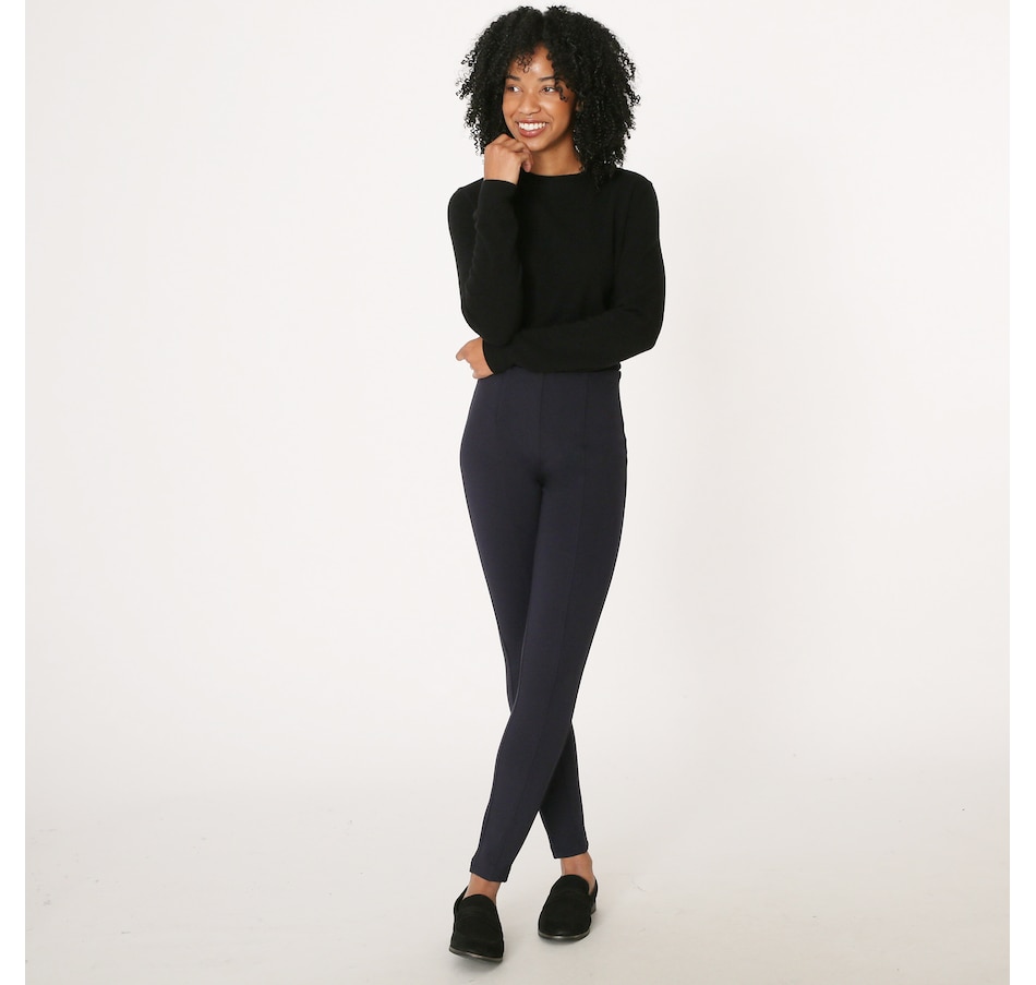 Petite Ankle Zip Faux Suede Leggings