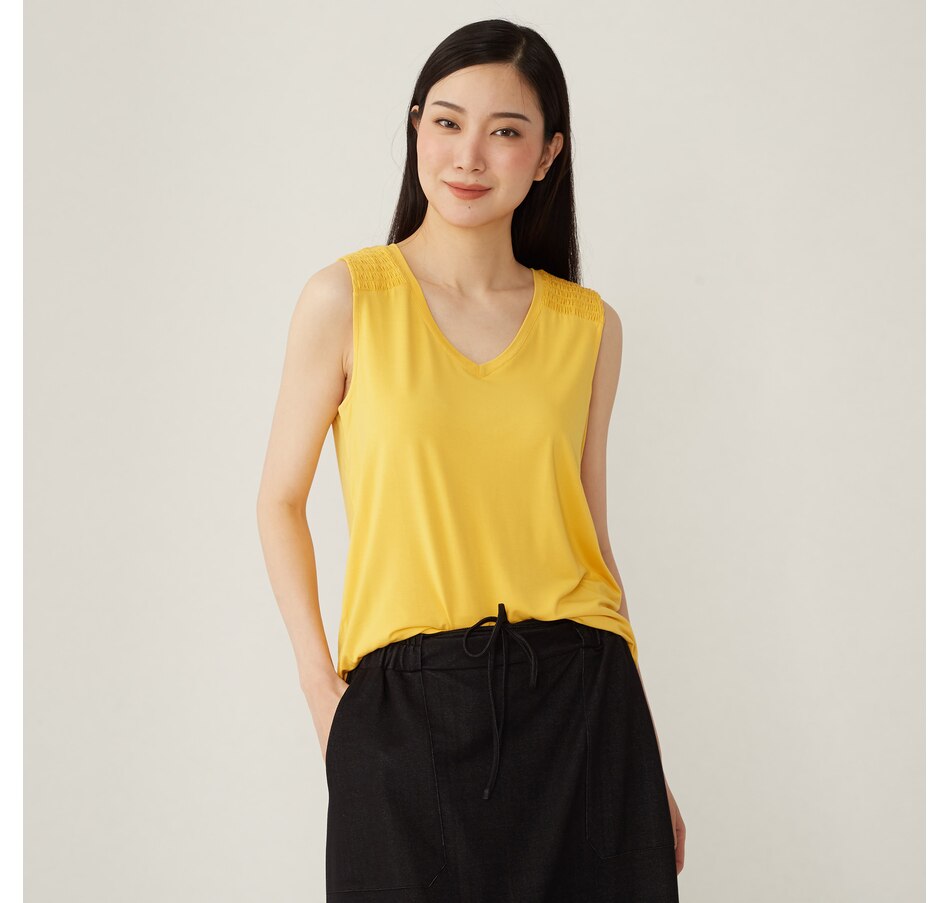 Image 409554_MLD.jpg, Product 409-554 / Price $19.33, Terrera Janice V-Neck Smocked Blouse from Terrera on TSC.ca's Fashion department