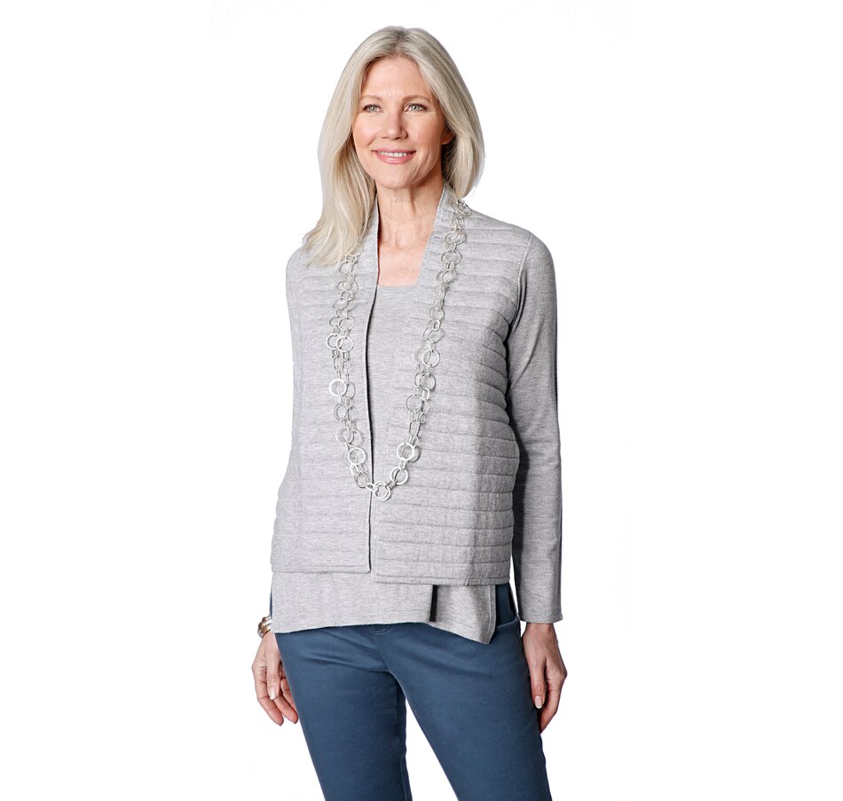 Image 409595_LTHGR.jpg, Product 409-595 / Price $39.33, WynneLayers Quilted Sweater Jacket from Wynnelayers on TSC.ca's Fashion department