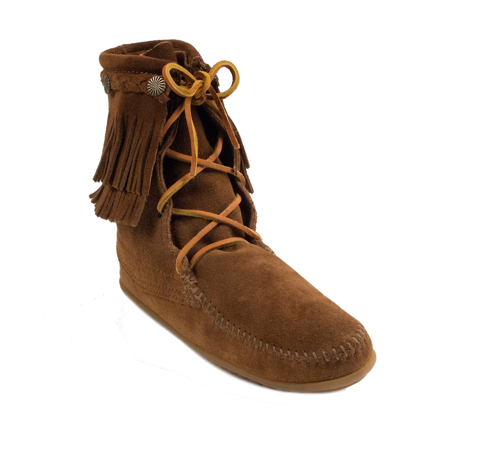 Image 409930_DUBRW.jpg, Product 409-930 / Price $79.33, Minnetonka Double Fringe Tramper Boot from Minnetonka on TSC.ca's Shoes department