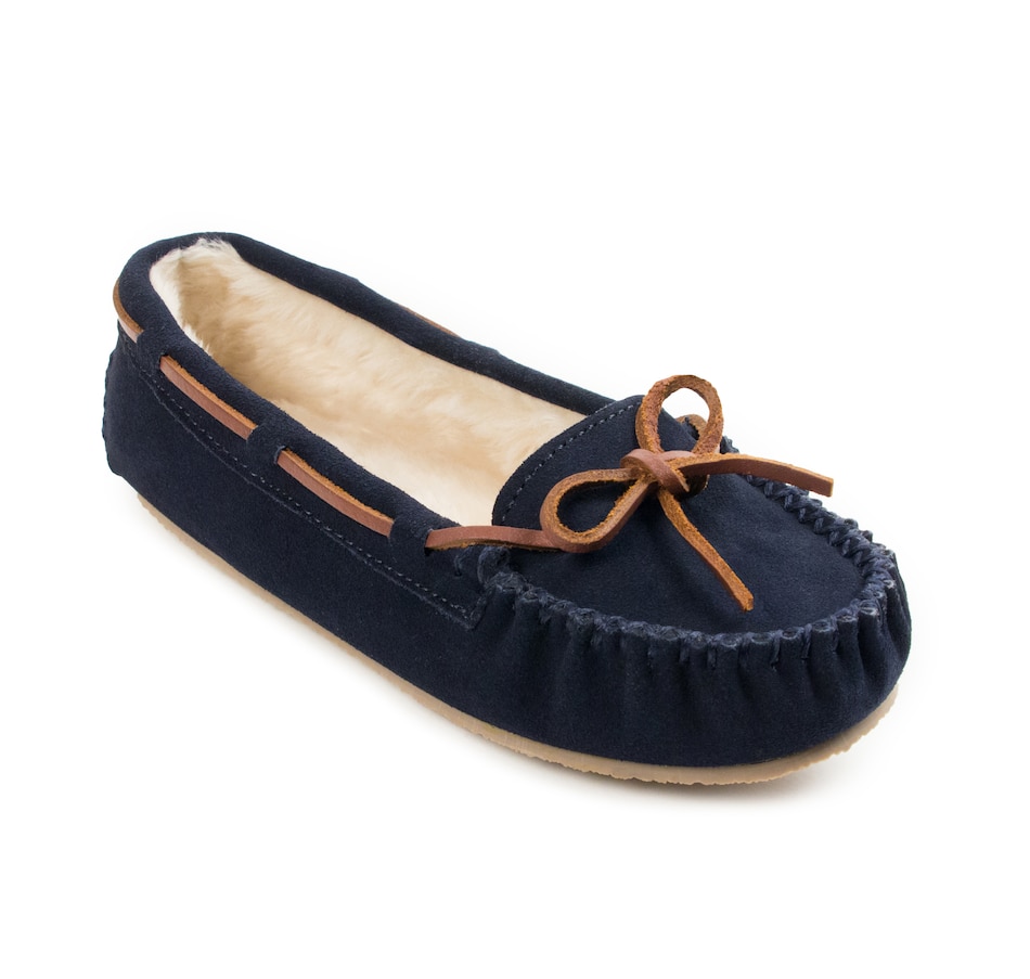 Image 409946_NVY.jpg, Product 409-946 / Price $80.00, Minnetonka Cally Slipper from Minnetonka on TSC.ca's Shoes department