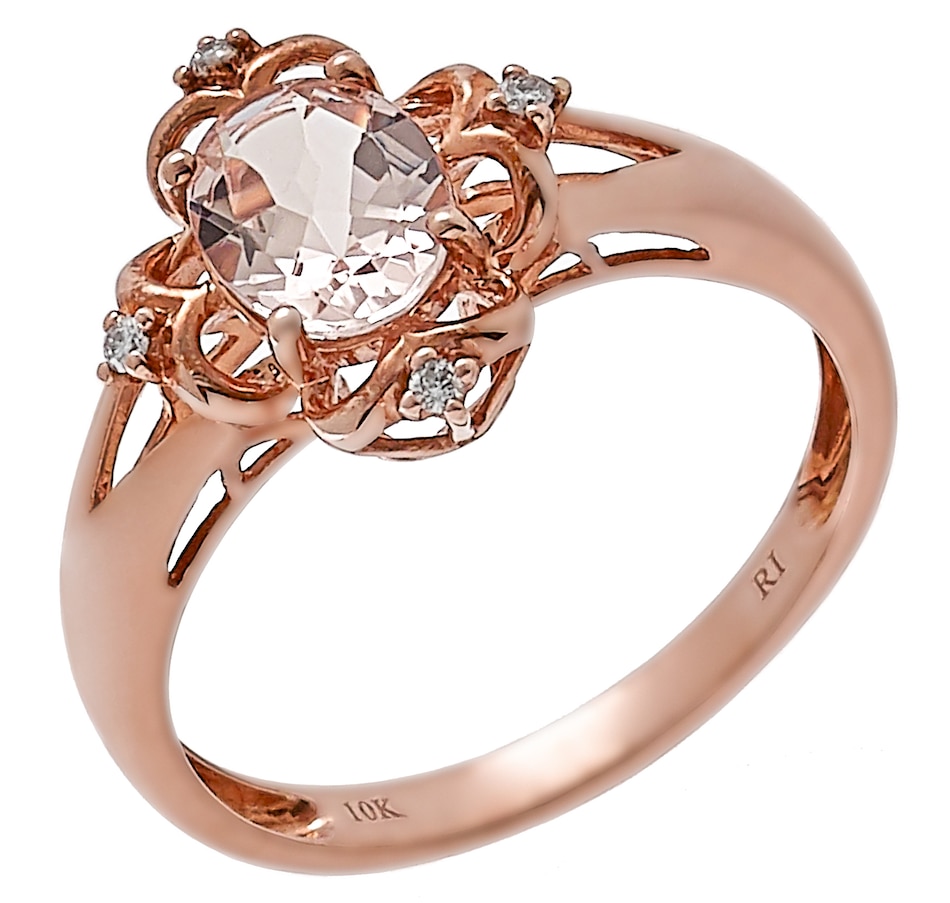 Image 418787.jpg, Product 418-787 / Price $429.88, 10K Rose Gold Morganite & Diamond Vintage Design Ring from Best of Gems on TSC.ca's Jewellery department