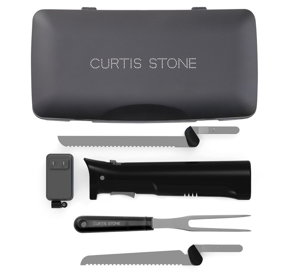 Image 425523_BLK.jpg, Product 425-523 / Price $49.88, Curtis Stone Cordless Electric Carving Knife Set from Curtis Stone on TSC.ca's Kitchen department