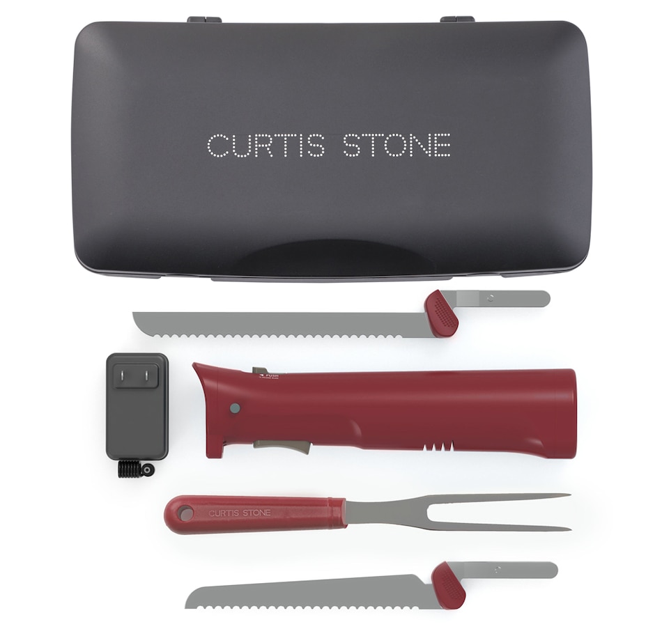 Image 425523_RED.jpg, Product 425-523 / Price $49.88, Curtis Stone Cordless Electric Carving Knife Set from Curtis Stone on TSC.ca's Kitchen department