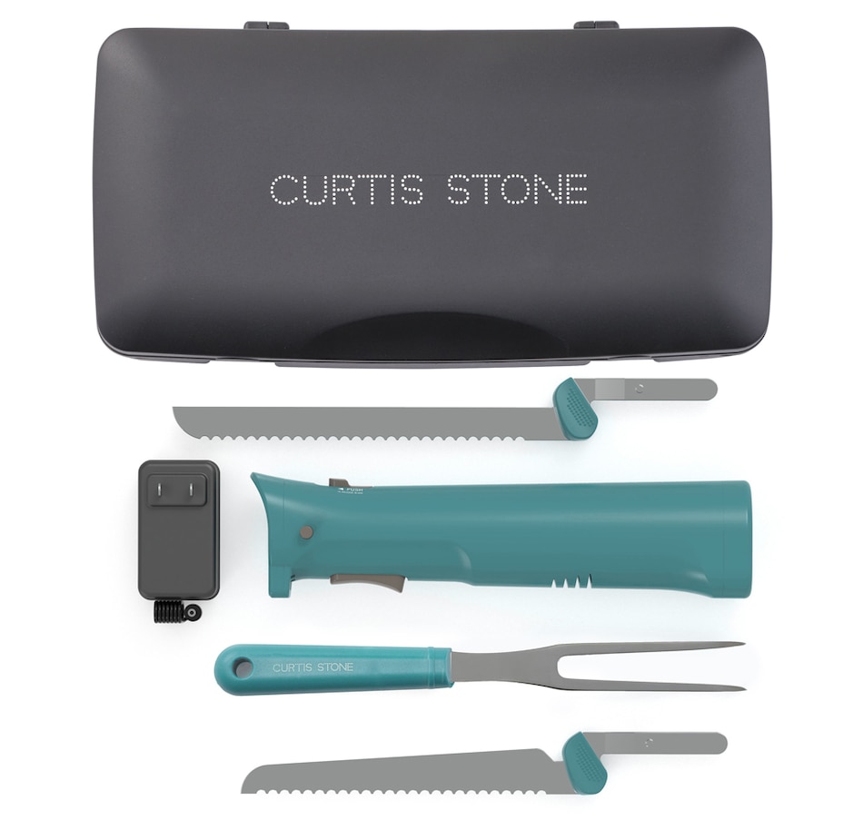 Image 425523_TRQ.jpg, Product 425-523 / Price $49.88, Curtis Stone Cordless Electric Carving Knife Set from Curtis Stone on TSC.ca's Kitchen department