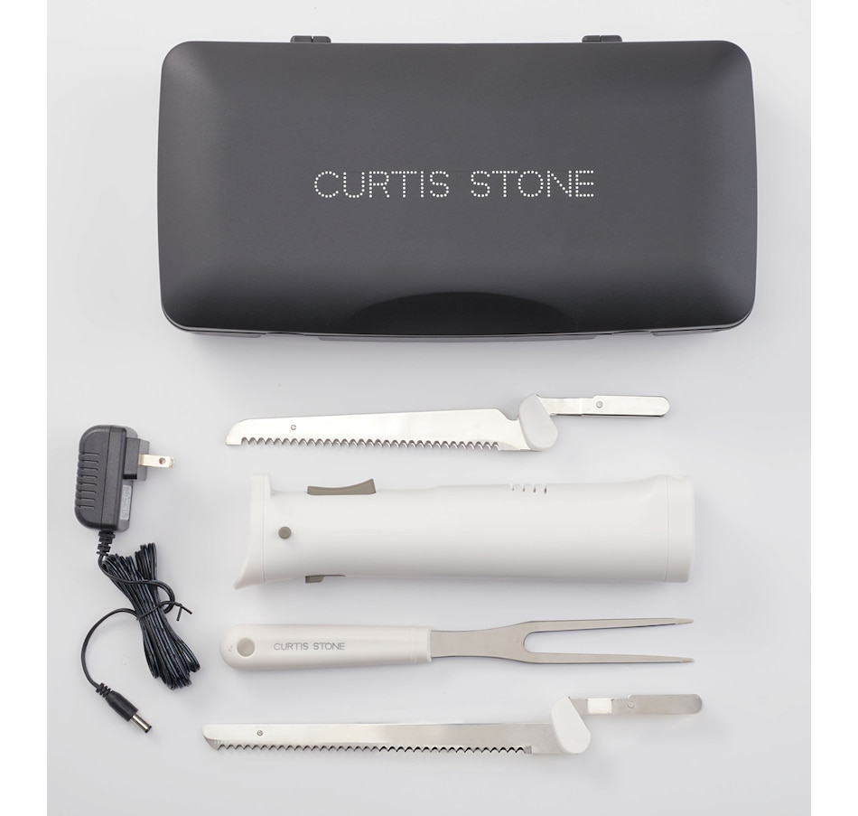 Image 425523_WHT.jpg, Product 425-523 / Price $49.88, Curtis Stone Cordless Electric Carving Knife Set from Curtis Stone on TSC.ca's Kitchen department