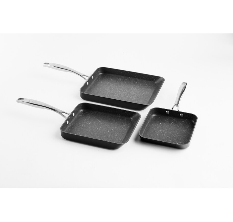 Image 425524_BLK.jpg, Product 425-524 / Price $129.99, Curtis Stone Dura-Pan Non-Stick 3-Piece Slide-Out Pan Set from Curtis Stone on TSC.ca's Kitchen department
