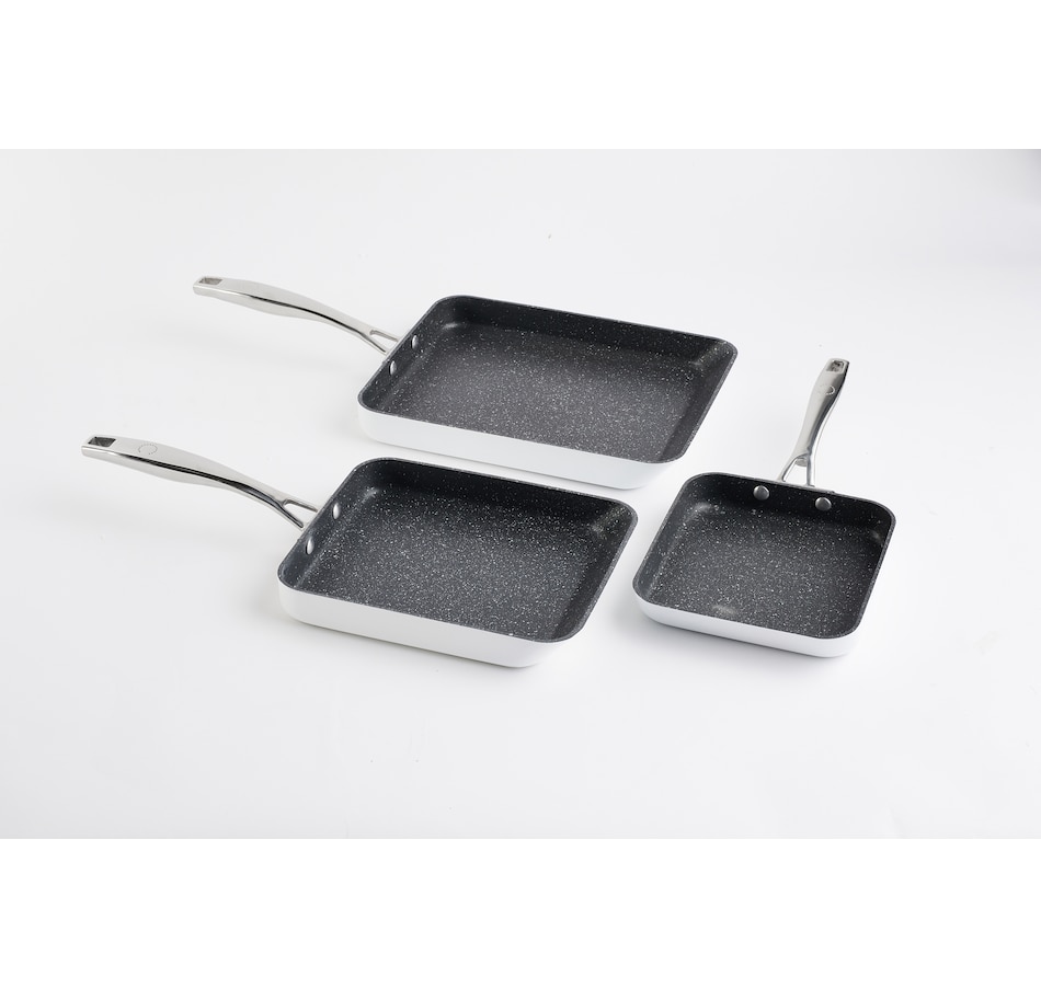 Image 425524_WHT.jpg, Product 425-524 / Price $40.33, Curtis Stone Dura-Pan Non-Stick 3-Piece Slide-Out Pan Set from Curtis Stone on TSC.ca's Kitchen department