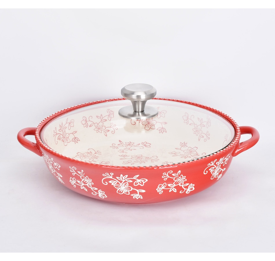 Image 425536_FLRED.jpg, Product 425-536 / Price $34.88, Temp-tations 3-Quart Round Baker with Glass Lid from temp-tations on TSC.ca's Kitchen department