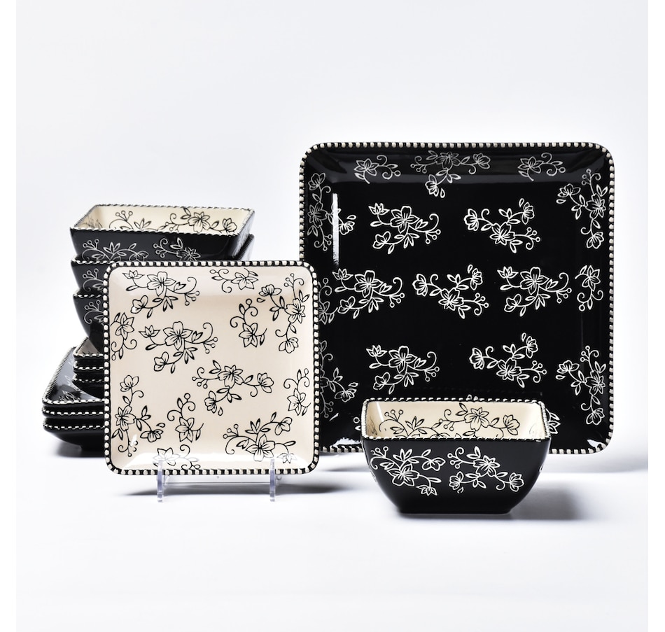 Image 438531_FLBLK.jpg, Product 438-531 / Price $39.88, Temp-tations 12-Piece Dinnerware Set from temp-tations on TSC.ca's Kitchen department