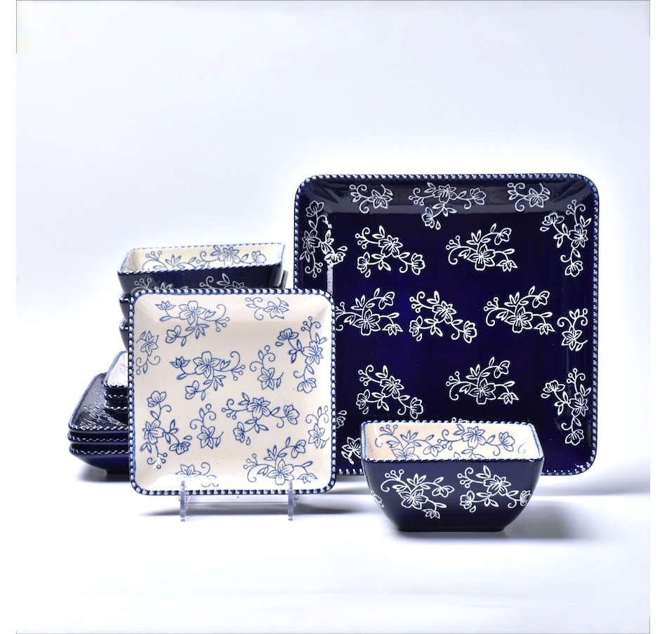 Image 438531_FLBLU.jpg, Product 438-531 / Price $39.88, Temp-tations 12-Piece Dinnerware Set from temp-tations on TSC.ca's Kitchen department