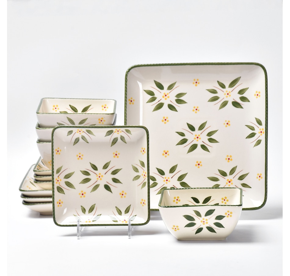 Image 438531_OWGRN.jpg, Product 438-531 / Price $39.88, Temp-tations 12-Piece Dinnerware Set from temp-tations on TSC.ca's Kitchen department