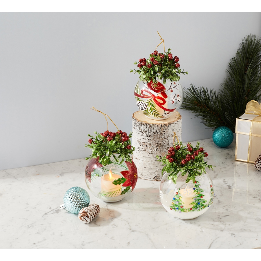 Image 441039_RED.jpg, Product 441-039 / Price $29.88, Holiday Memories Holiday Glass Ornaments (Set of 3) from Holiday Memories on TSC.ca's Home & Garden department
