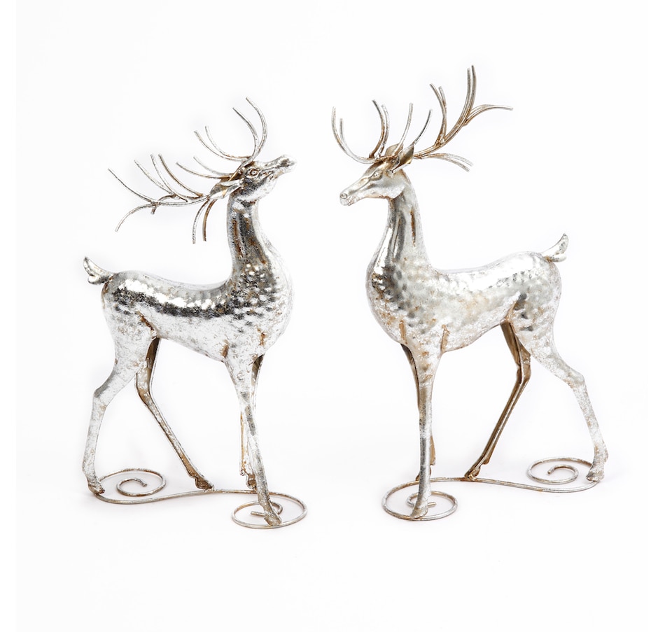 Image 441046.jpg, Product 441-046 / Price $69.99, Holiday Memories Silver Deer Metal Figurines from Holiday Memories on TSC.ca's Home & Garden department