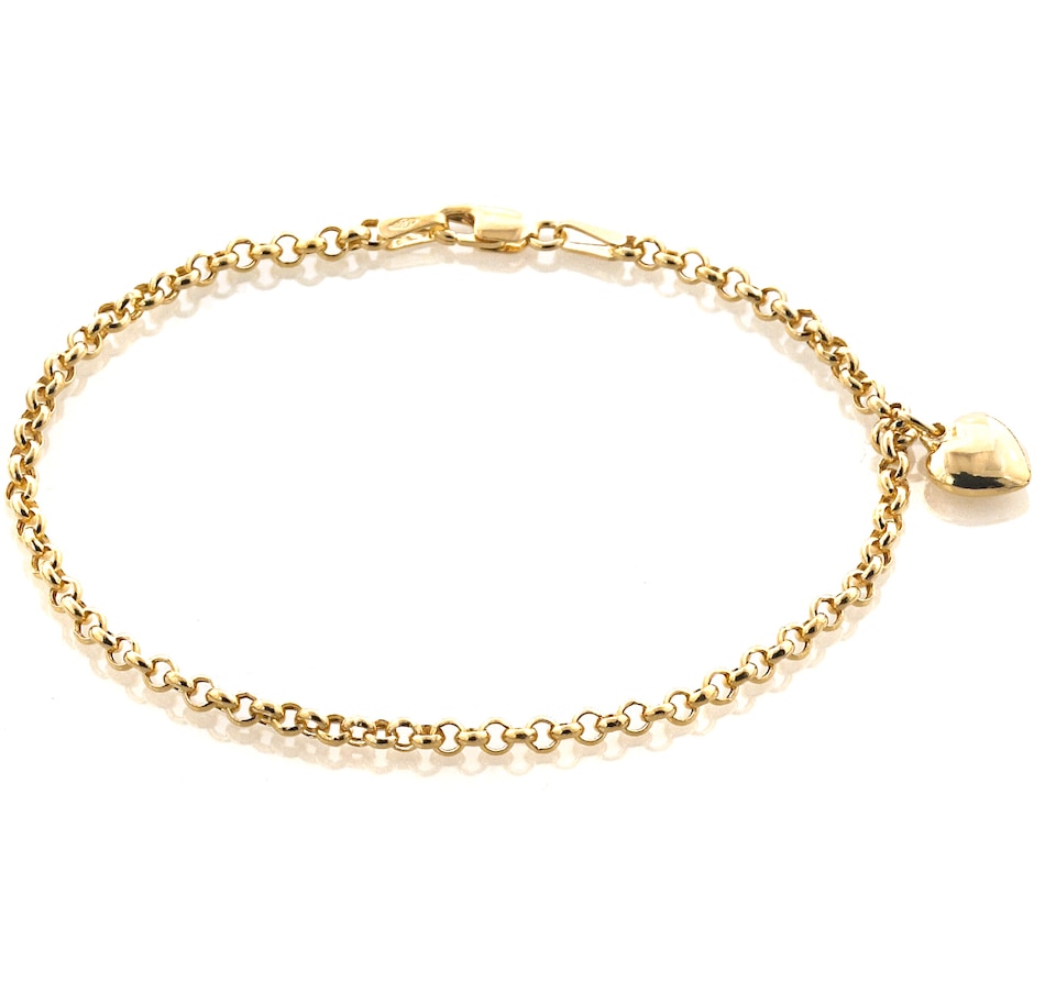 Jewellery - Accessories - Charms - 18K Gold Rolo Bracelet with Heart ...