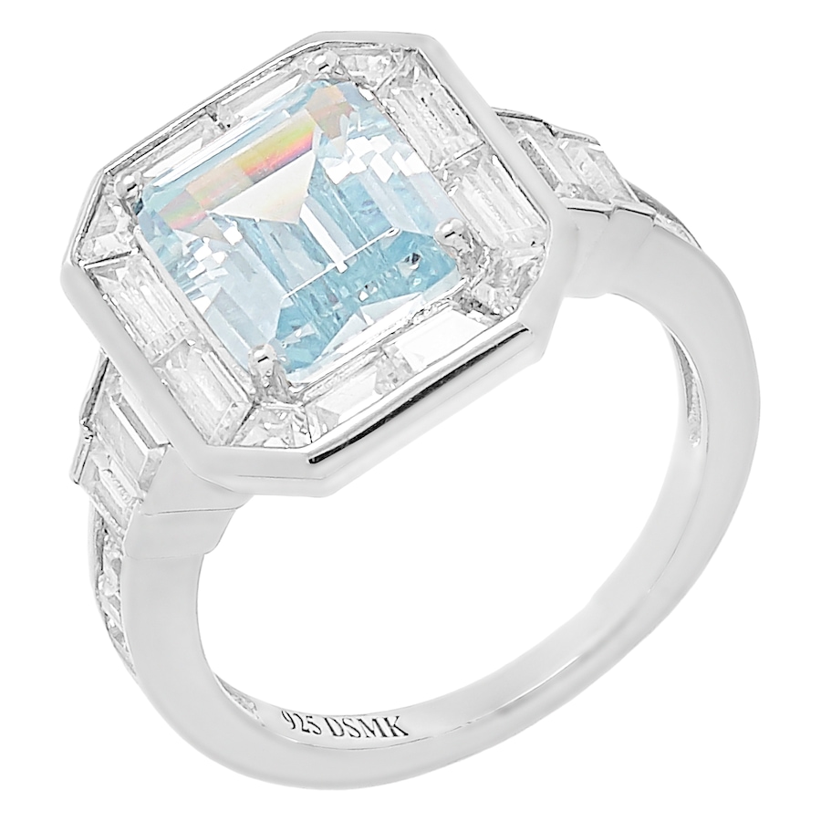 Image 446880_BLU.jpg, Product 446-880 / Price $19.33, Deborah Freund Design Sterling Silver Emerald & Baguette Cut Cubic Zirconia Ring from Deborah Freund Designs on TSC.ca's Jewellery department