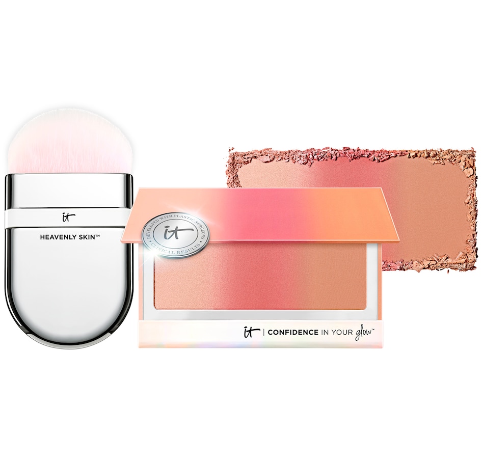 Image 448414_NAT.jpg, Product 448-414 / Price $38.88, IT Cosmetics Confidence in Your Glow Blushing Bronzer & Brush from IT Cosmetics on TSC.ca's Beauty department