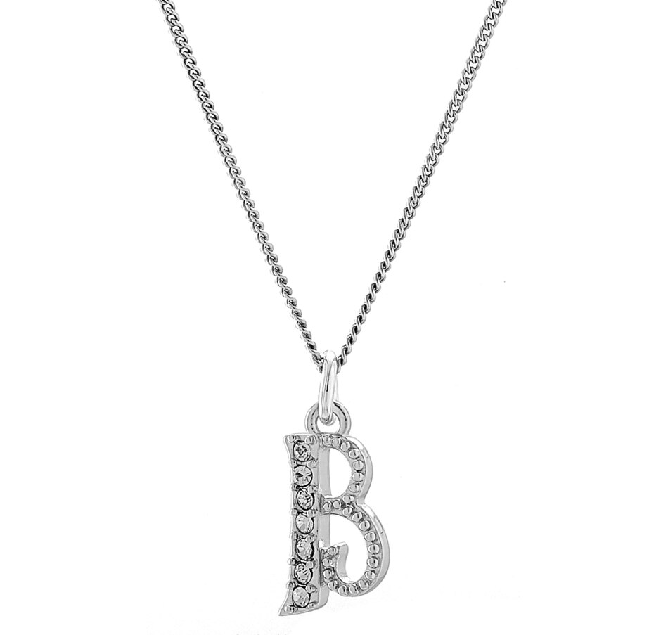Image 449987_B.jpg, Product 449-987 / Price $24.88, Silver Gallery Sterling Silver Cubic Zirconia Initial Pendant with 18" Chain from Silver Gallery on TSC.ca's Jewellery department