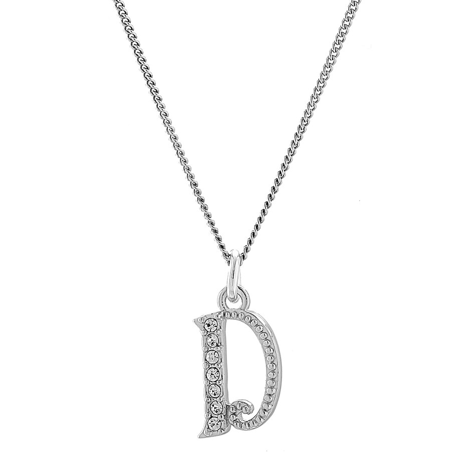 Image 449987_D.jpg, Product 449-987 / Price $24.88, Silver Gallery Sterling Silver Cubic Zirconia Initial Pendant with 18" Chain from Silver Gallery on TSC.ca's Jewellery department