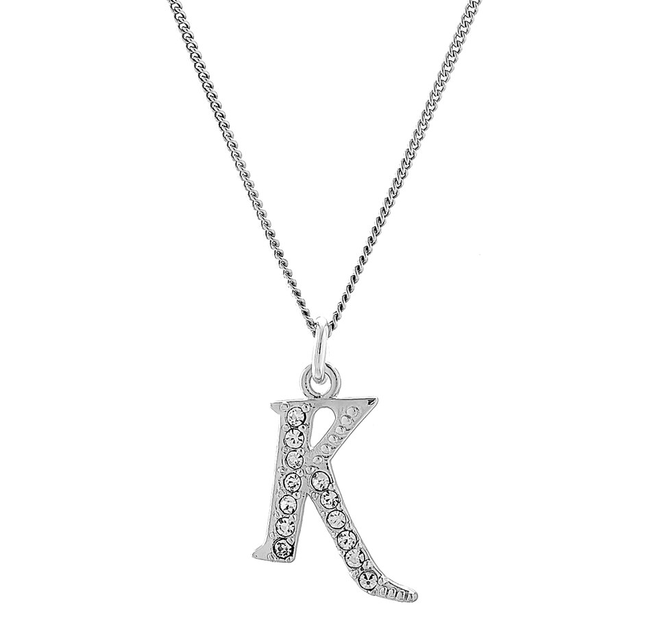 Image 449987_K.jpg, Product 449-987 / Price $24.88, Silver Gallery Sterling Silver Cubic Zirconia Initial Pendant with 18" Chain from Silver Gallery on TSC.ca's Jewellery department