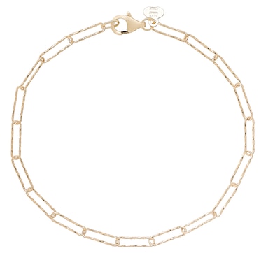 Stefano Oro 14K Yellow Gold Diamond-Cut Paperclip Bracelet